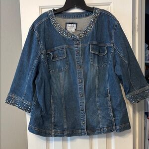 Live a Little Blue Jean Jacket with Silver Accents